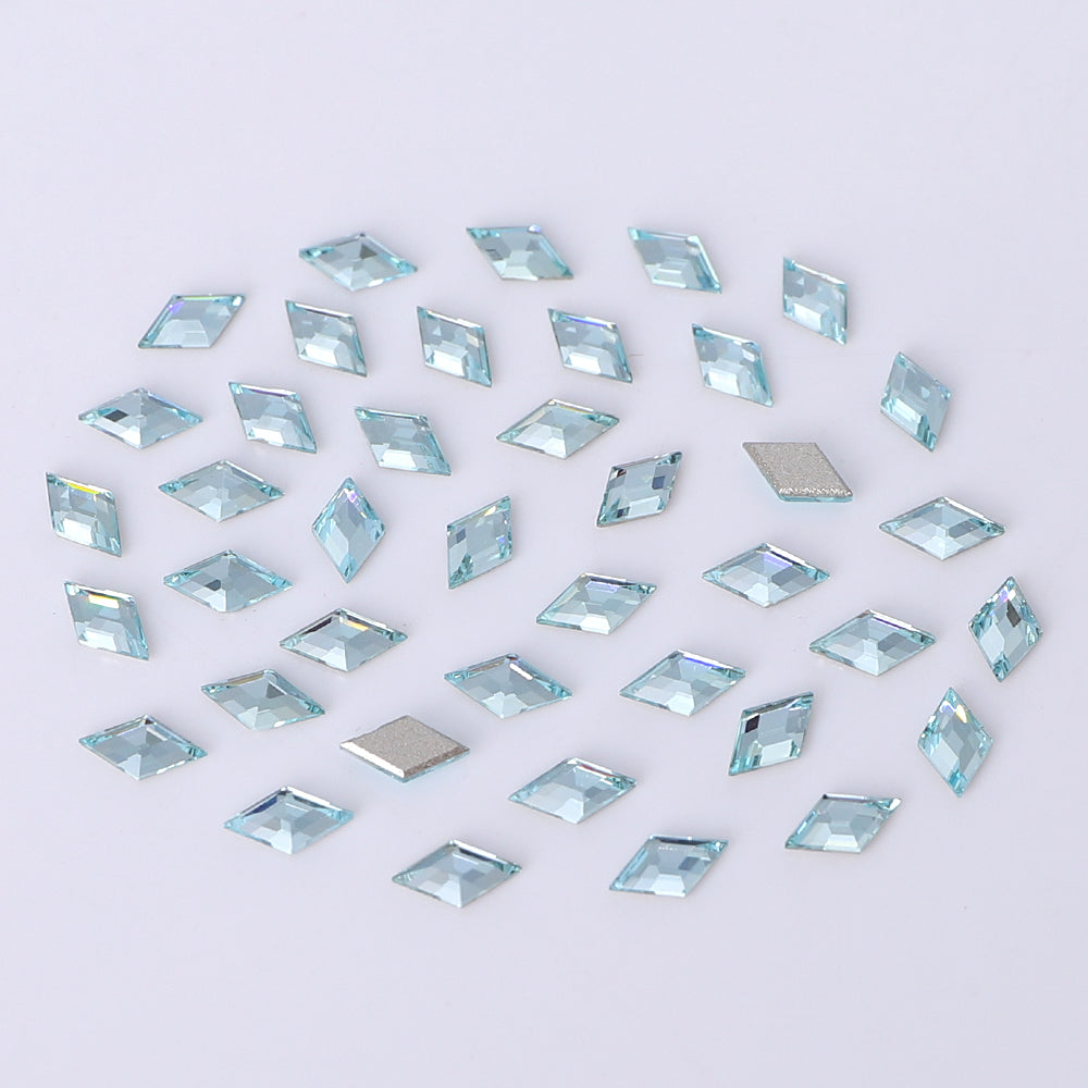 Rhombus Shape Multi Colors Small Size Glass Beveled Flat Back Fancy Rhinestones For Nail Art