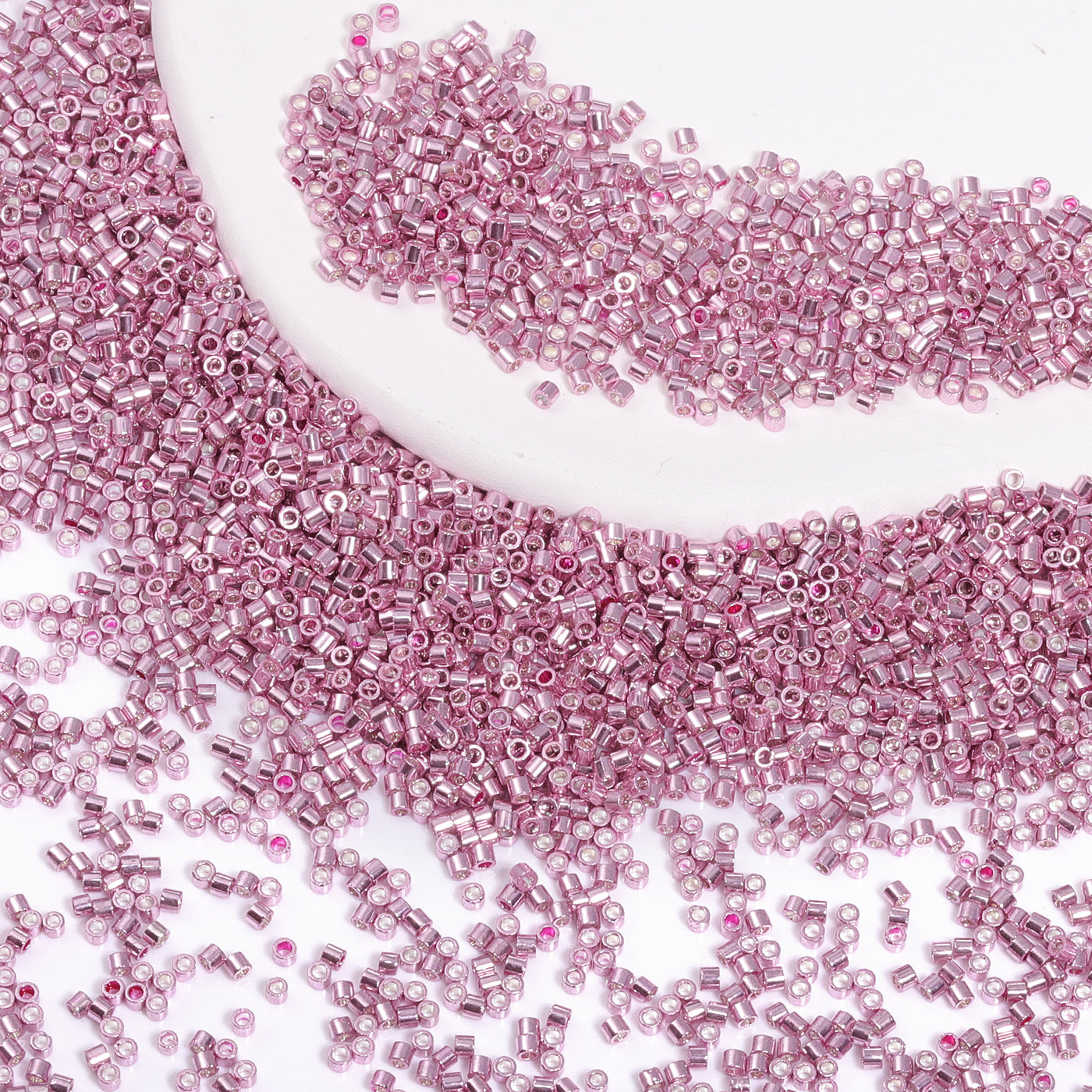 Metallic Pink Luster Color Hight Quality Glass Cylinder Seed Beads 1.6 MM Size JS3013