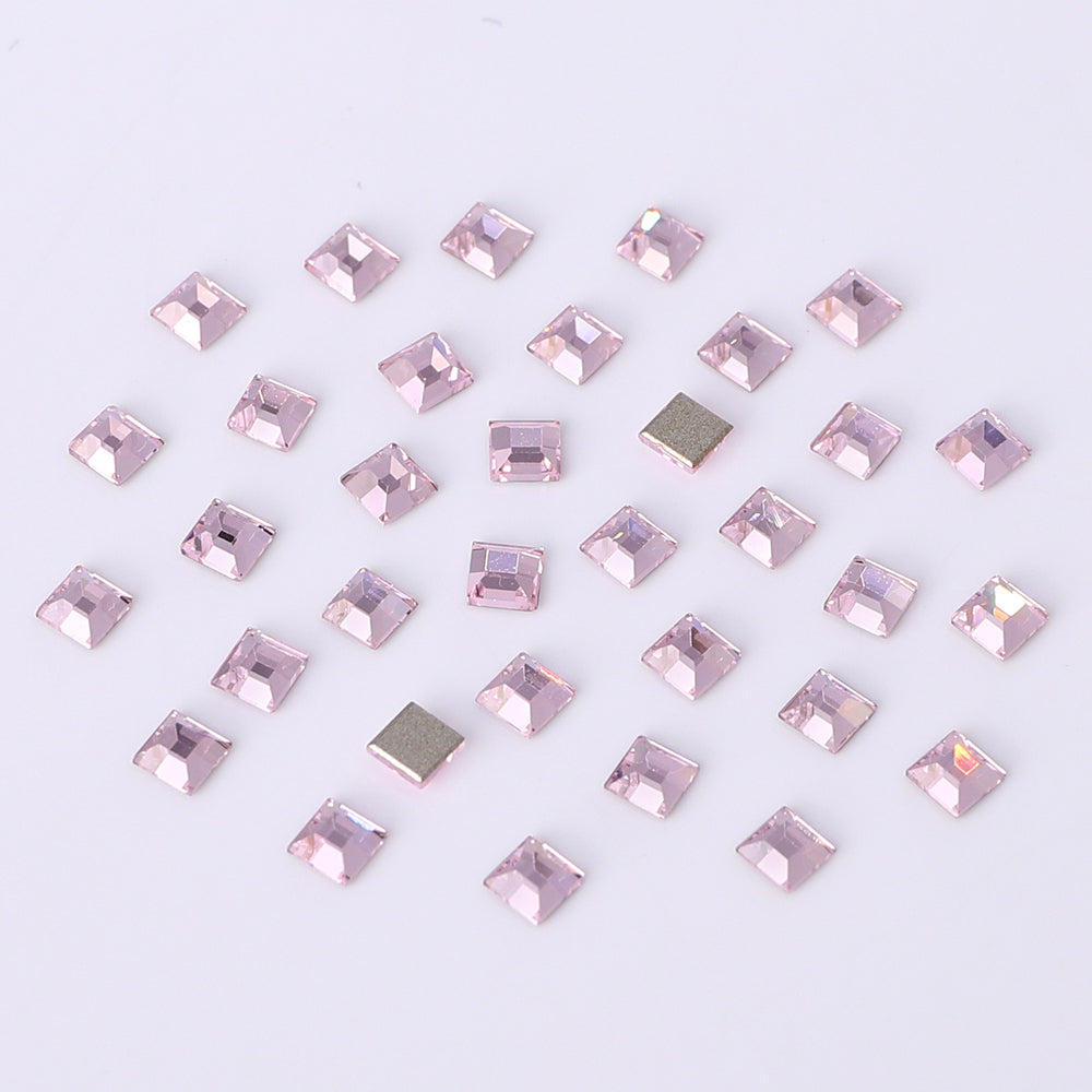 Square Shape Multi Colors Small Size Glass Beveled Flat Back Fancy Rhinestones For Nail Art