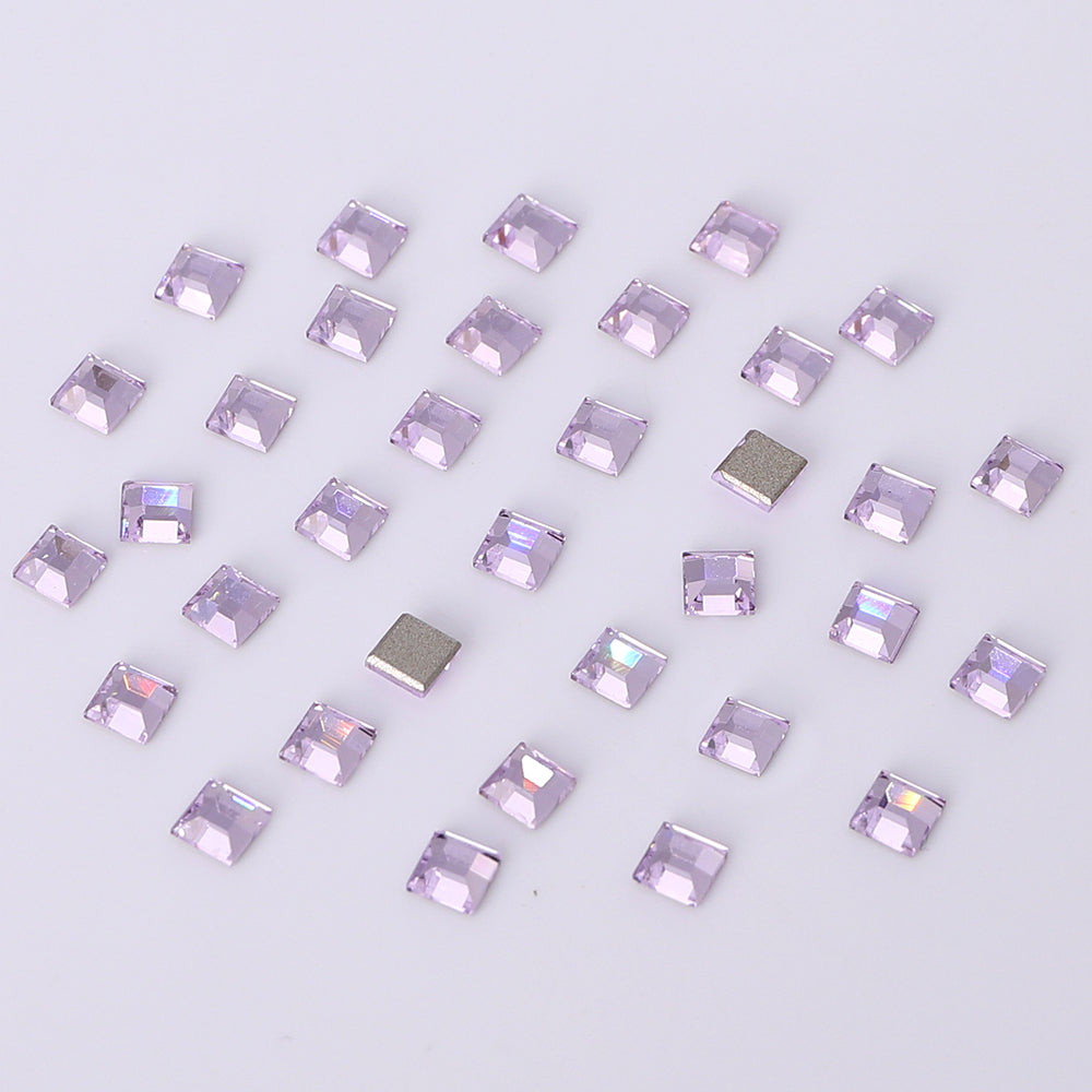 Square Shape Multi Colors Small Size Glass Beveled Flat Back Fancy Rhinestones For Nail Art