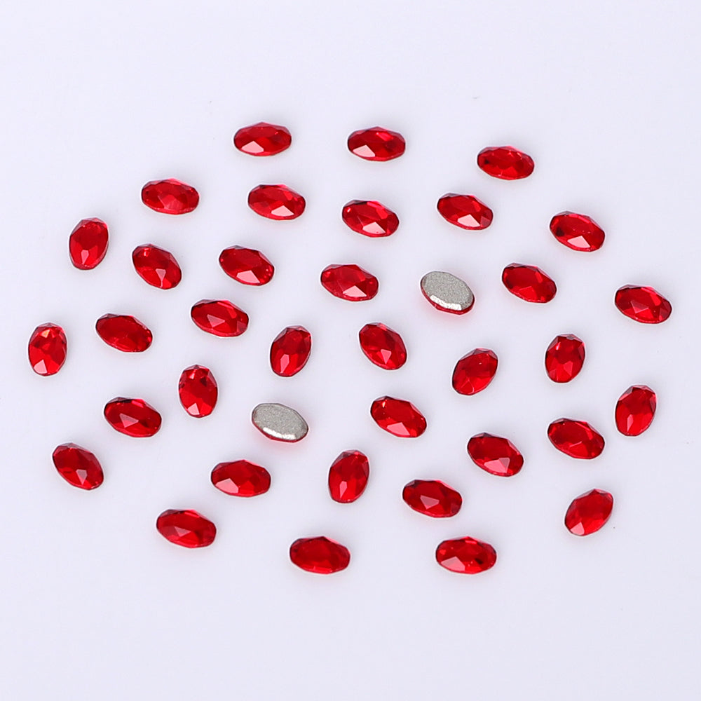 Oval Shape Multi Colors Small Size Glass Beveled Flat Back Fancy Rhinestones For Nail Art