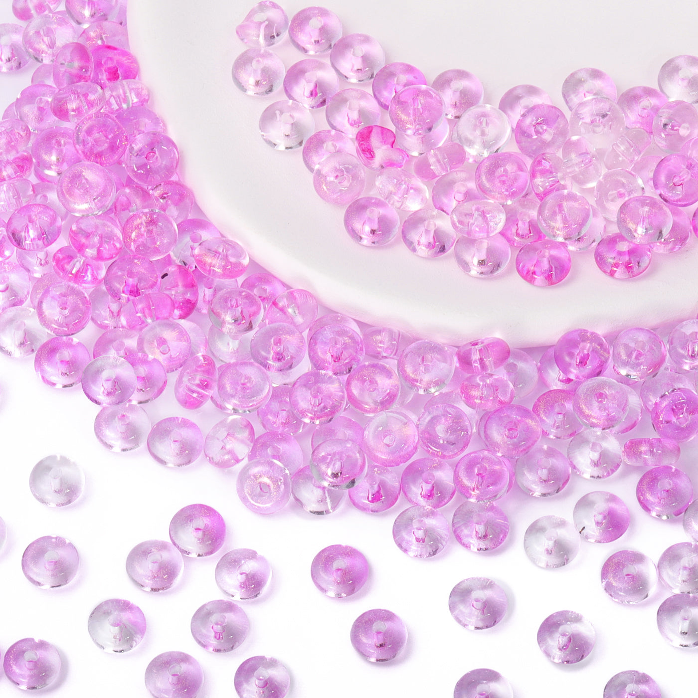 TMTG006 Transparent Candy Series Lucky Buckle Shape Glass Seed Beads WholesaleRhinestone