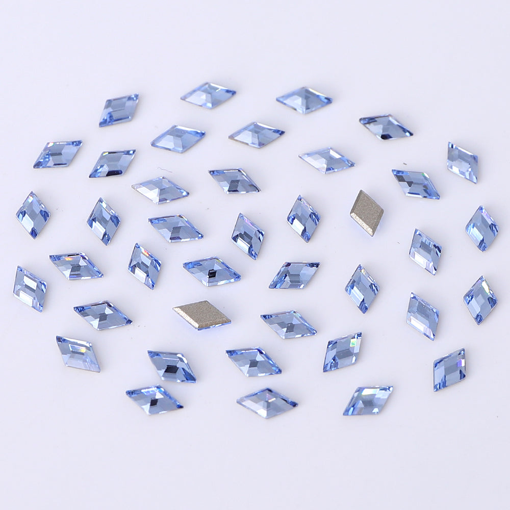 Rhombus Shape Multi Colors Small Size Glass Beveled Flat Back Fancy Rhinestones For Nail Art