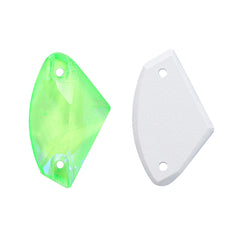 Electric Neon Peridot Galactic Shape High Quality Glass Sew-on Rhinestones