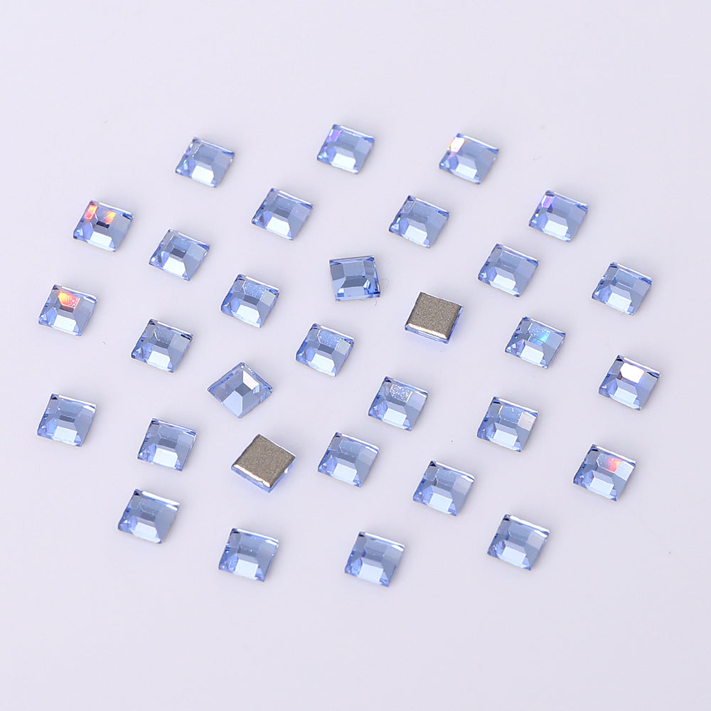 Square Shape Multi Colors Small Size Glass Beveled Flat Back Fancy Rhinestones For Nail Art