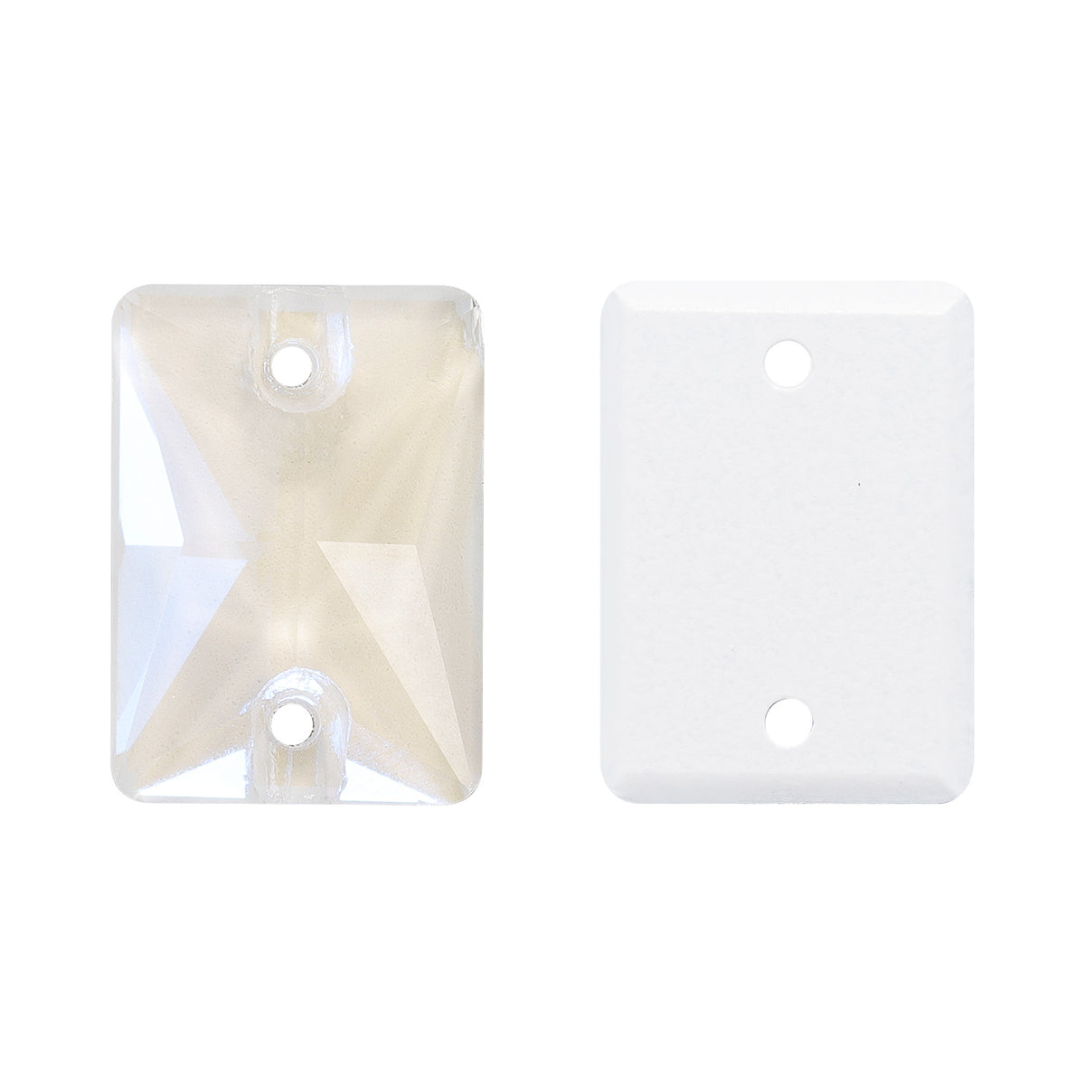 Electric Neon White Rectangle Shape High Quality Glass Sew-on Rhinestones