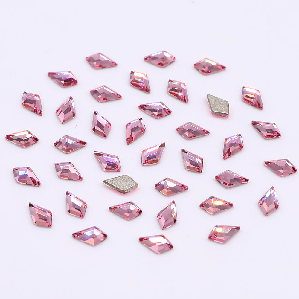 Arrow Shape Multi Colors Small Size Glass Beveled Flat Back Fancy Rhinestones For Nail Art