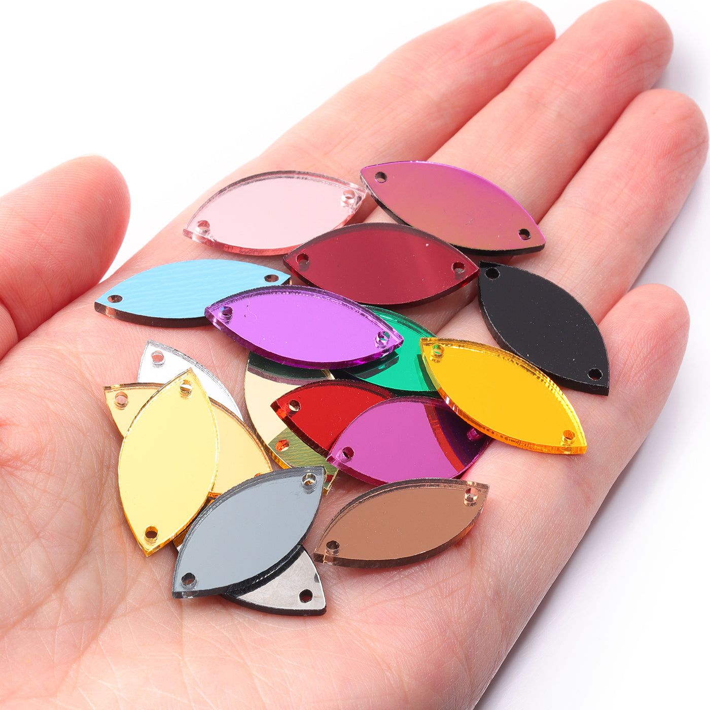 Navette  Shape Multi Colors Acrylic Sew-on Mirror For Dance Costume WholesaleRhinestone