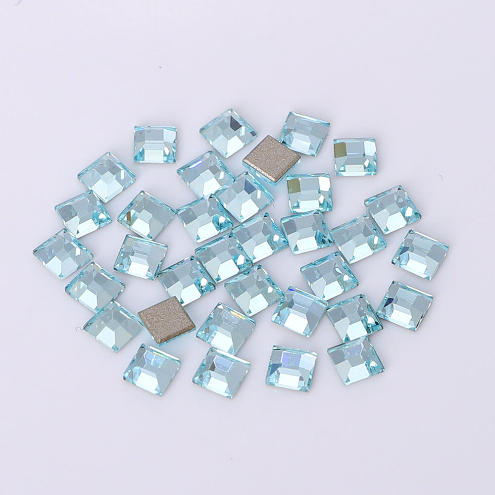 Square Shape Multi Colors Small Size Glass Beveled Flat Back Fancy Rhinestones For Nail Art