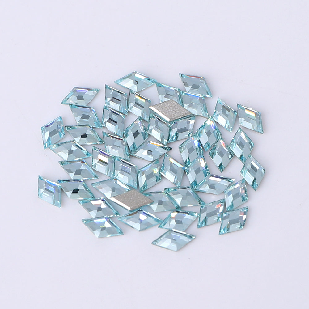 Rhombus Shape Multi Colors Small Size Glass Beveled Flat Back Fancy Rhinestones For Nail Art