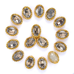 Satin Oval Shape High-Quality Glass Sew-on Nest Hollow Claw Rhinestones