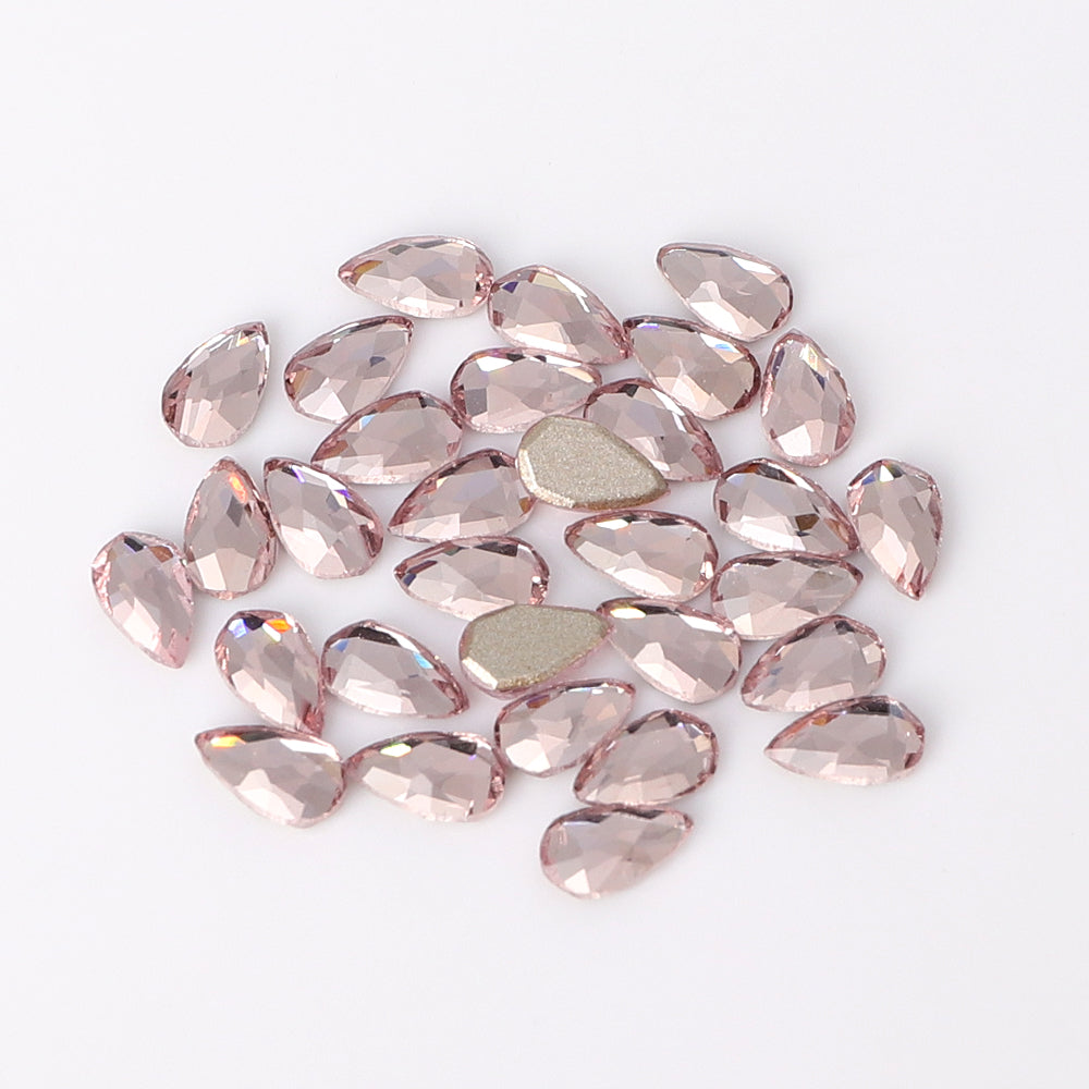 Raindrop Shape Multi Colors Small Size Glass Beveled Flat Back Fancy Rhinestones For Nail Art