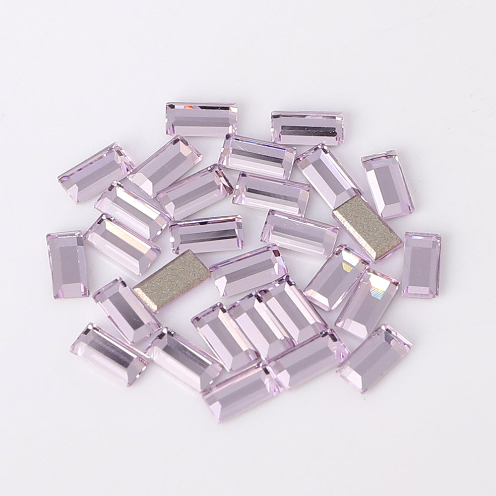 Rectangle Shape Multi Colors Small Size Glass Beveled Flat Back Fancy Rhinestones For Nail Art