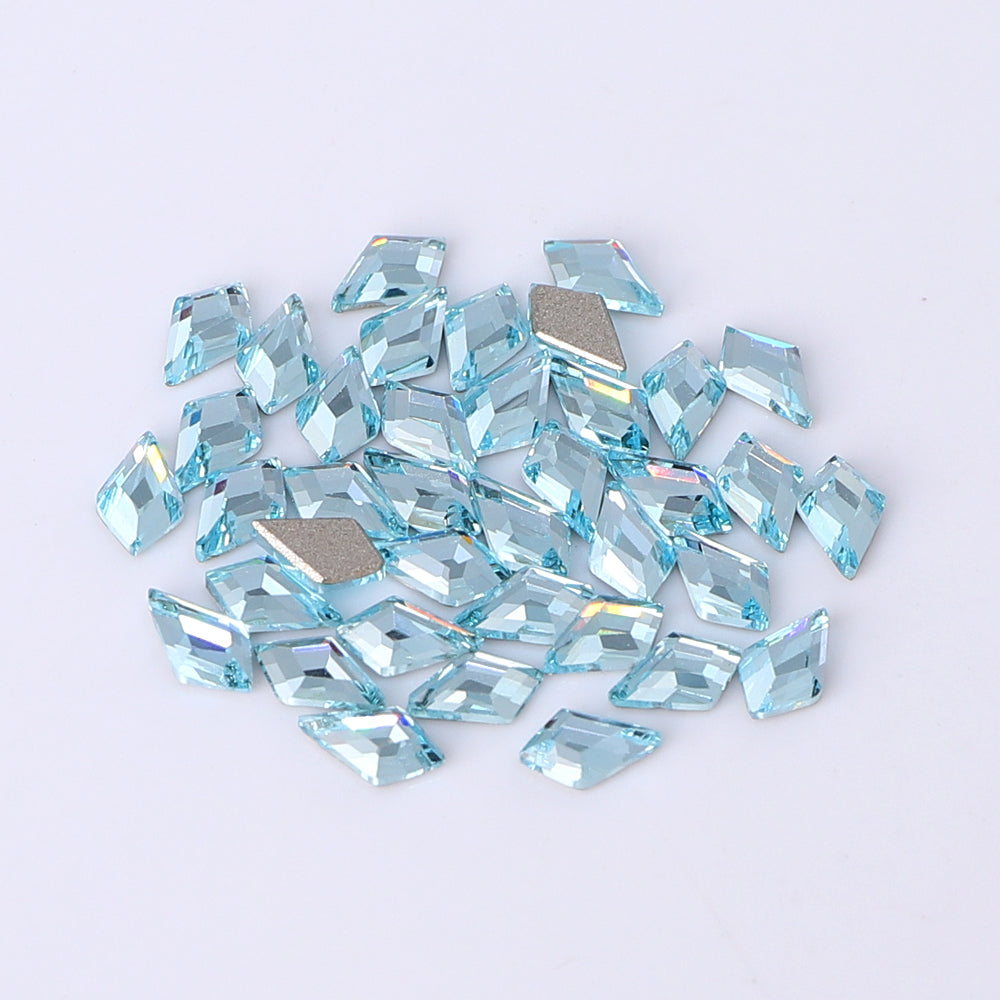 Arrow Shape Multi Colors Small Size Glass Beveled Flat Back Fancy Rhinestones For Nail Art