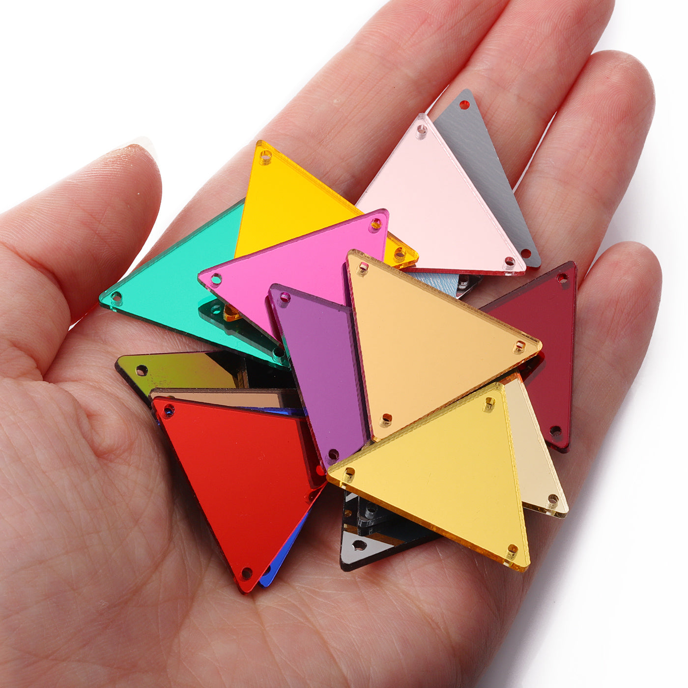 Triangle Shape Multi Colors Acrylic Sew-on Mirror For Dance Costume WholesaleRhinestone