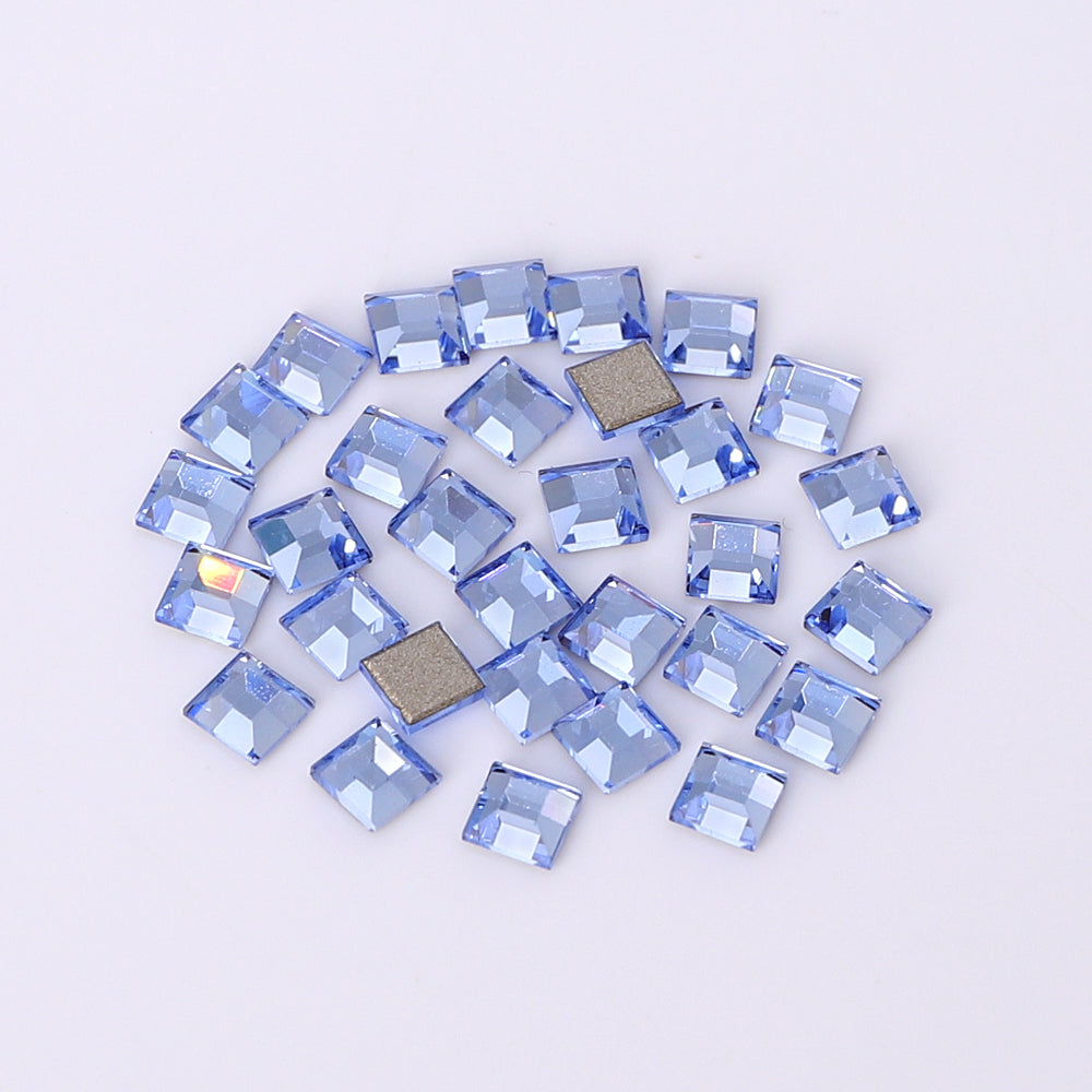 Square Shape Multi Colors Small Size Glass Beveled Flat Back Fancy Rhinestones For Nail Art