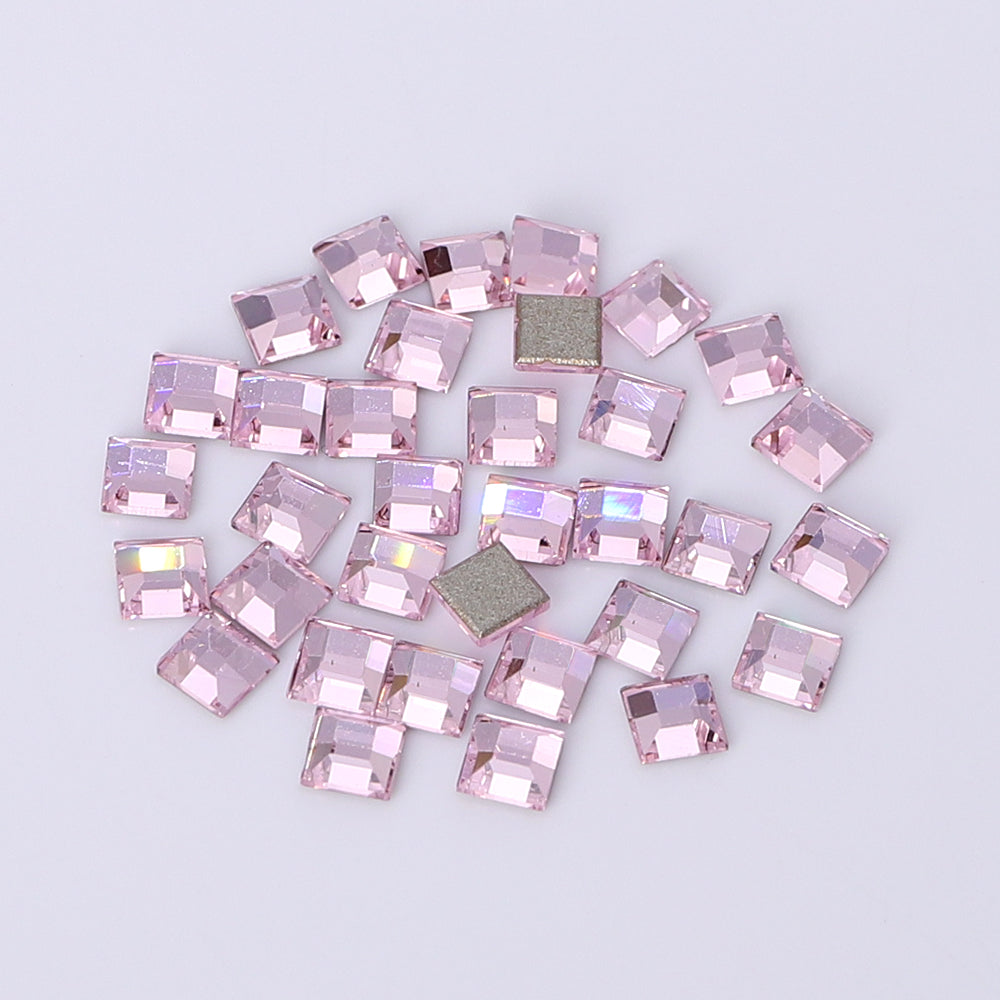 Square Shape Multi Colors Small Size Glass Beveled Flat Back Fancy Rhinestones For Nail Art