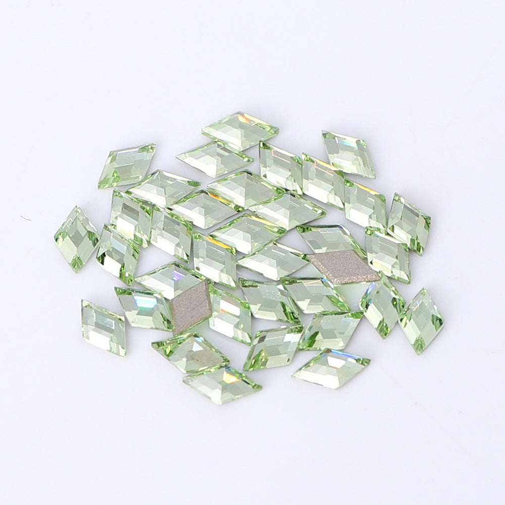 Rhombus Shape Multi Colors Small Size Glass Beveled Flat Back Fancy Rhinestones For Nail Art