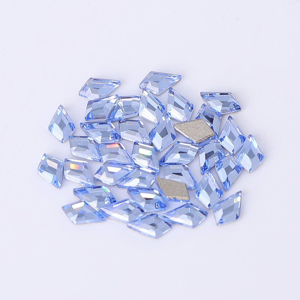 Arrow Shape Multi Colors Small Size Glass Beveled Flat Back Fancy Rhinestones For Nail Art