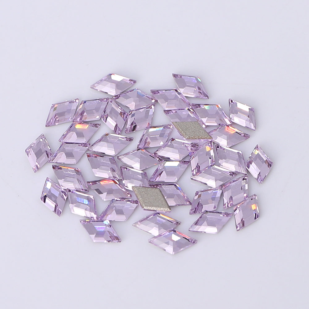 Rhombus Shape Multi Colors Small Size Glass Beveled Flat Back Fancy Rhinestones For Nail Art