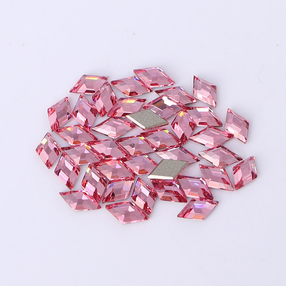 Rhombus Shape Multi Colors Small Size Glass Beveled Flat Back Fancy Rhinestones For Nail Art