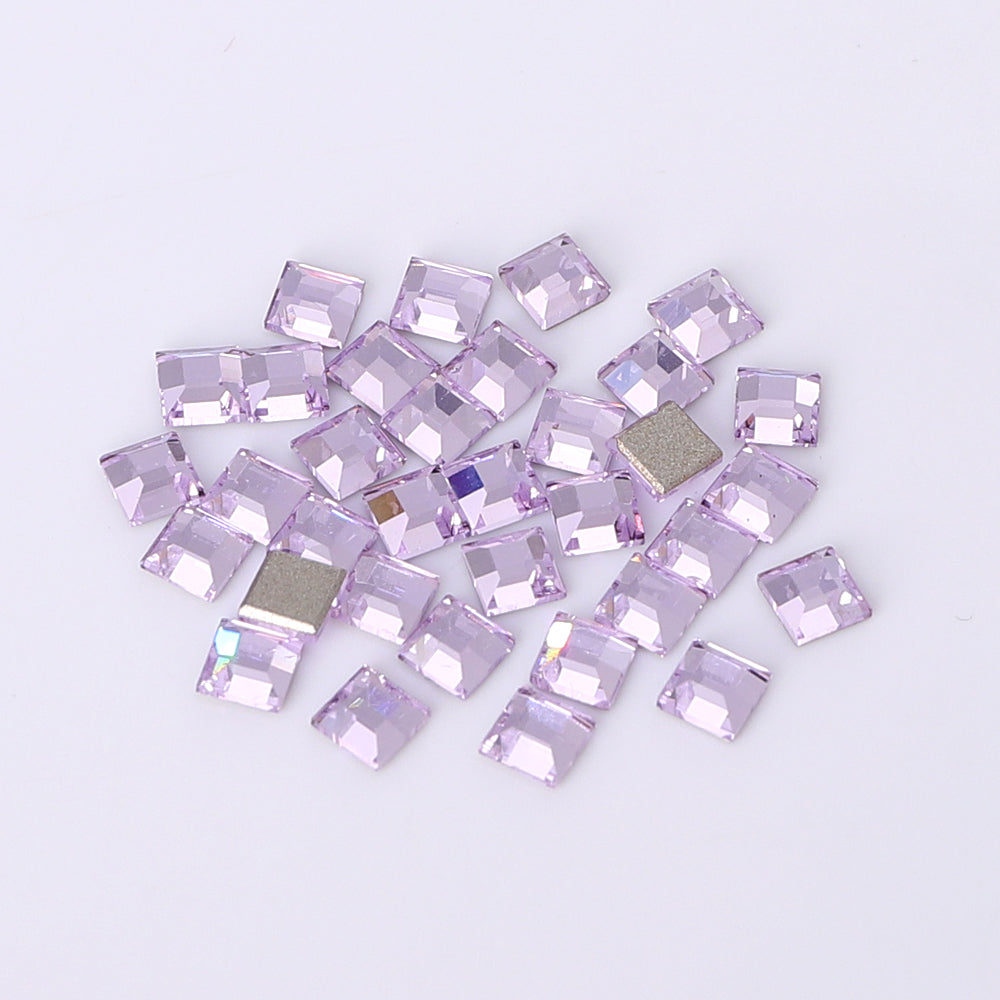 Square Shape Multi Colors Small Size Glass Beveled Flat Back Fancy Rhinestones For Nail Art