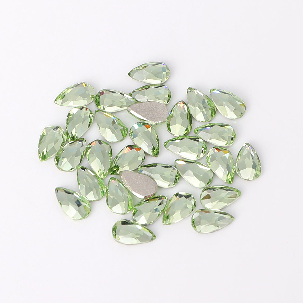 Raindrop Shape Multi Colors Small Size Glass Beveled Flat Back Fancy Rhinestones For Nail Art