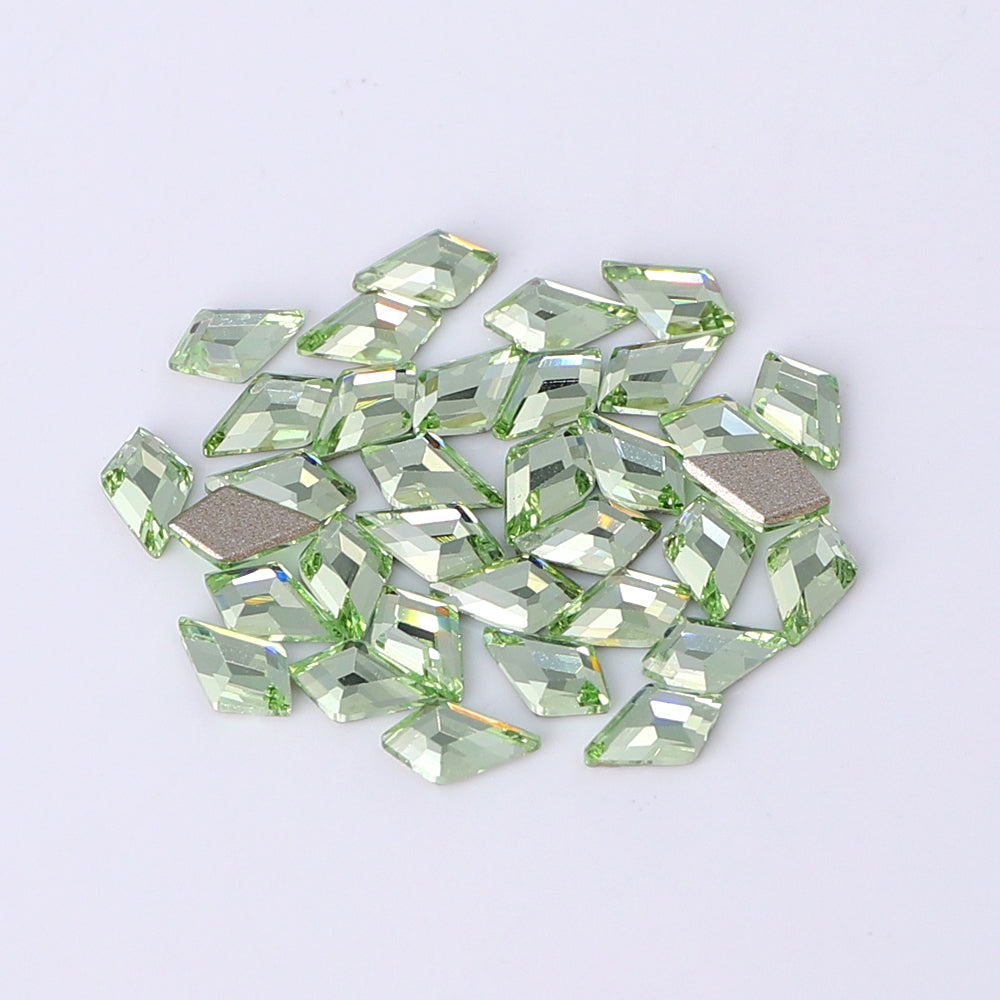 Arrow Shape Multi Colors Small Size Glass Beveled Flat Back Fancy Rhinestones For Nail Art