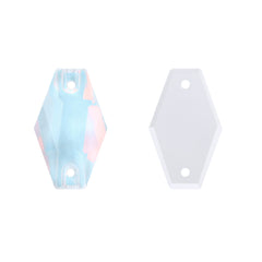 Crystal AM Hexagon Shape High Quality Glass Sew-on Rhinestones