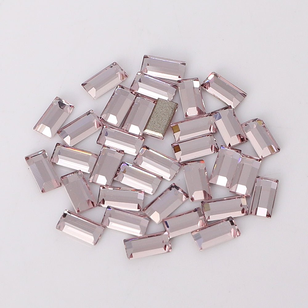 Rectangle Shape Multi Colors Small Size Glass Beveled Flat Back Fancy Rhinestones For Nail Art