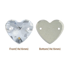 Silver Shade Heart Shape High Quality Glass Sew-on Rhinestones WholesaleRhinestone