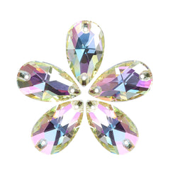 Luminous Green Drop Shape High Quality Glass Sew-on Rhinestones