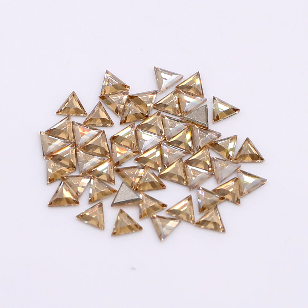 Triangle Shape Multi Colors Small Size Glass Beveled Flat Back Fancy Rhinestones For Nail Art