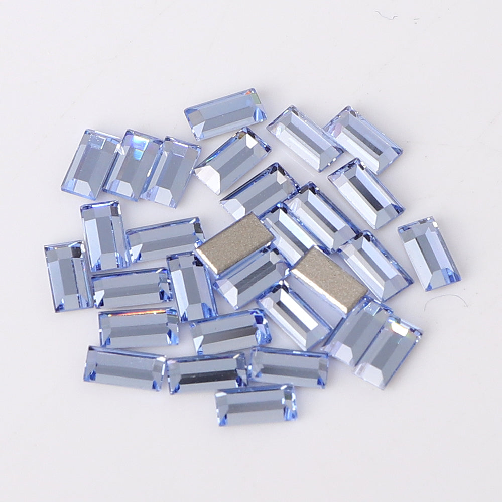 Rectangle Shape Multi Colors Small Size Glass Beveled Flat Back Fancy Rhinestones For Nail Art