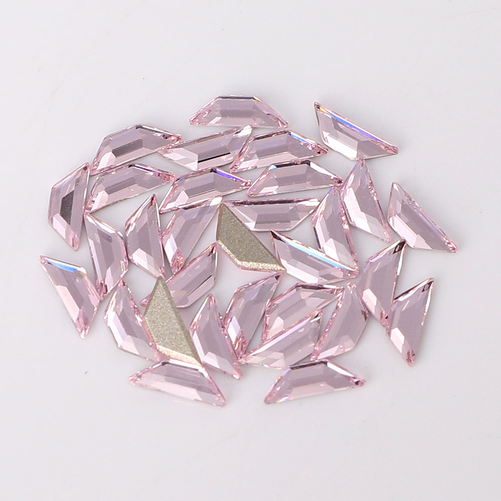 Trapeze Shape Multi Colors Small Size Glass Beveled Flat Back Fancy Rhinestones For Nail Art