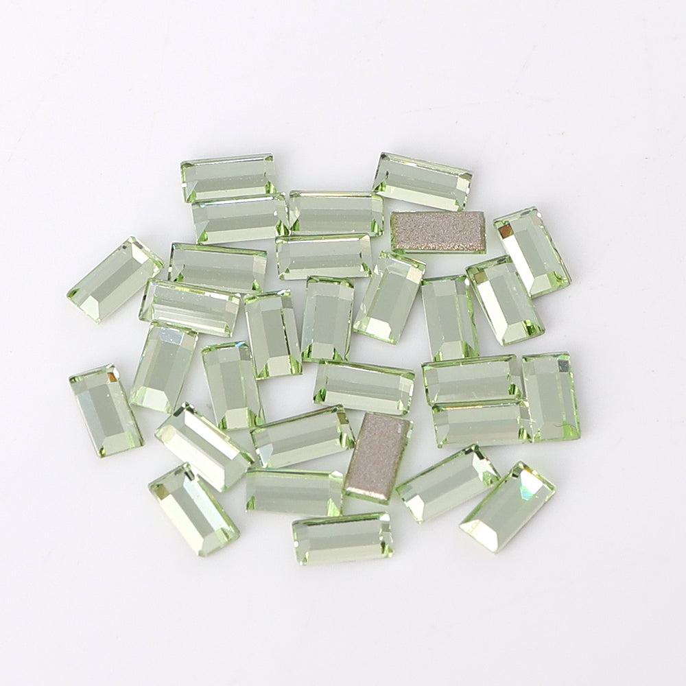 Rectangle Shape Multi Colors Small Size Glass Beveled Flat Back Fancy Rhinestones For Nail Art