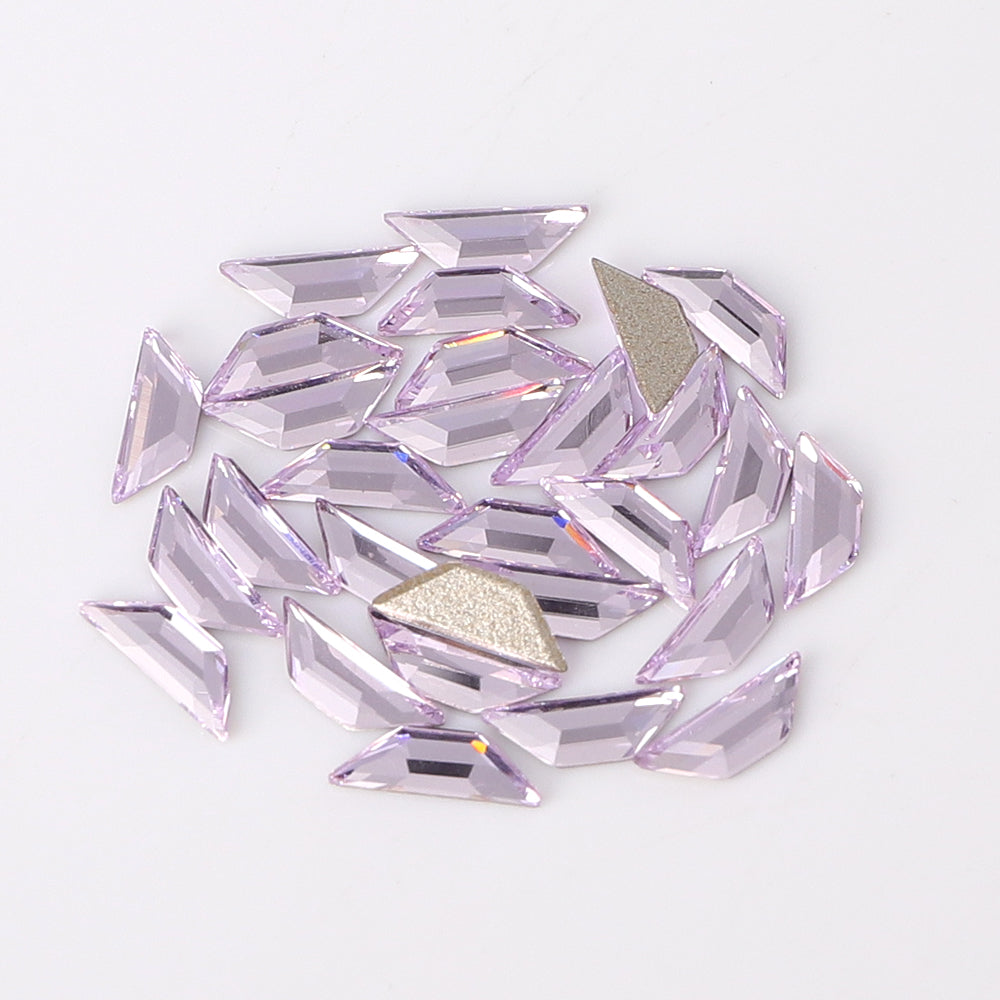 Trapeze Shape Multi Colors Small Size Glass Beveled Flat Back Fancy Rhinestones For Nail Art