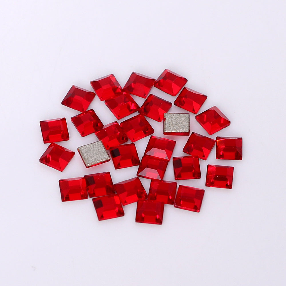 Square Shape Multi Colors Small Size Glass Beveled Flat Back Fancy Rhinestones For Nail Art