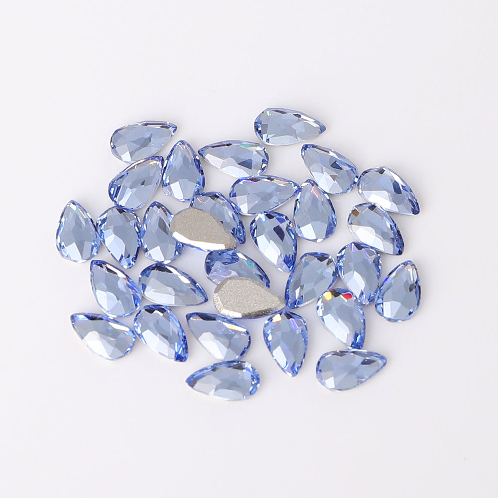 Raindrop Shape Multi Colors Small Size Glass Beveled Flat Back Fancy Rhinestones For Nail Art