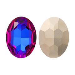 Violet Blue Big Oval Shape High Quality Glass Pointed Back Fancy Rhinestones