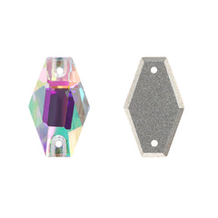 Crystal Phantom Hexagon Shape High Quality Glass Sew-on Rhinestones