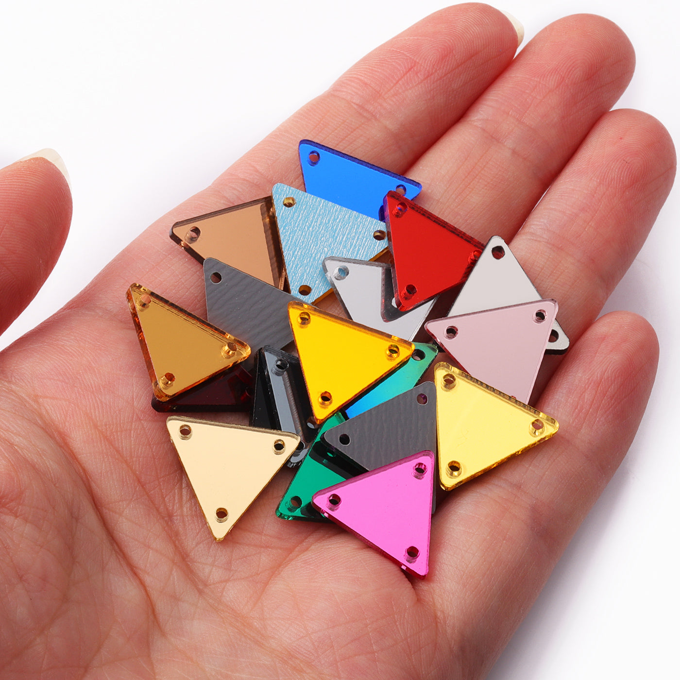 Triangle Shape Multi Colors Acrylic Sew-on Mirror For Dance Costume