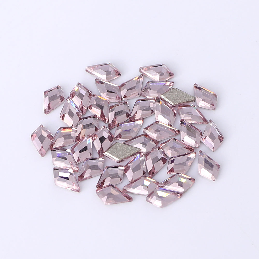 Arrow Shape Multi Colors Small Size Glass Beveled Flat Back Fancy Rhinestones For Nail Art