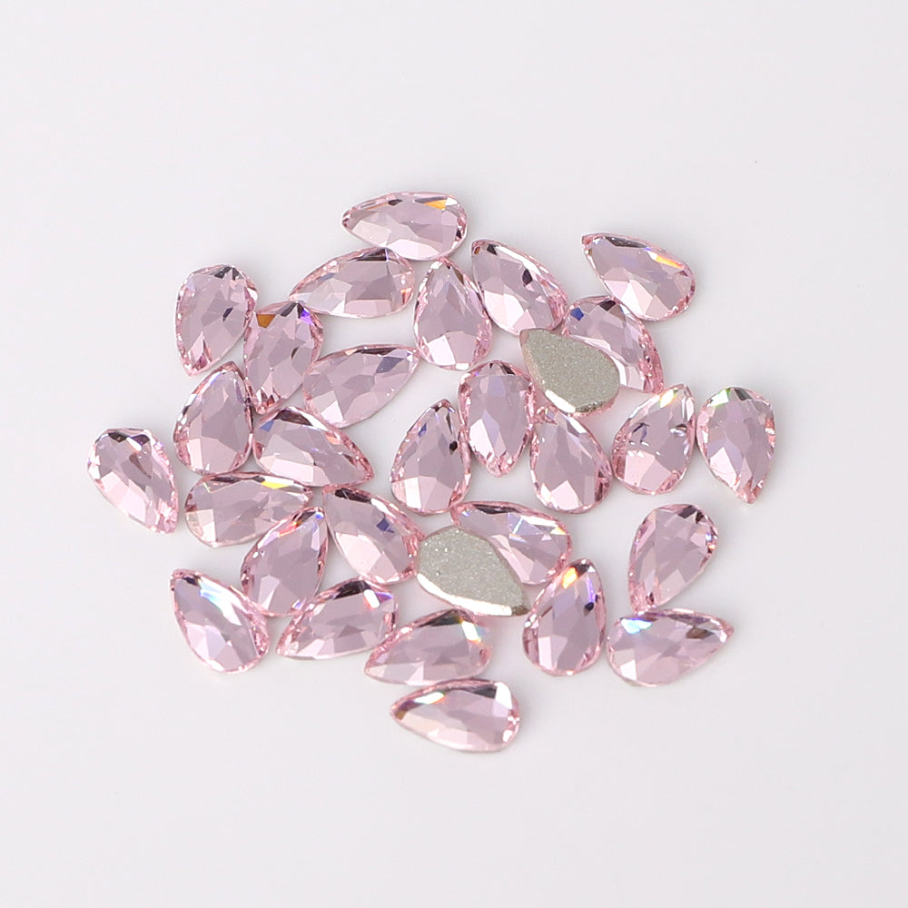 Raindrop Shape Multi Colors Small Size Glass Beveled Flat Back Fancy Rhinestones For Nail Art