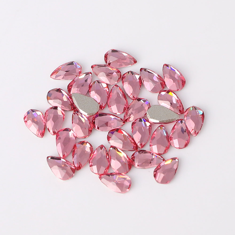 Raindrop Shape Multi Colors Small Size Glass Beveled Flat Back Fancy Rhinestones For Nail Art