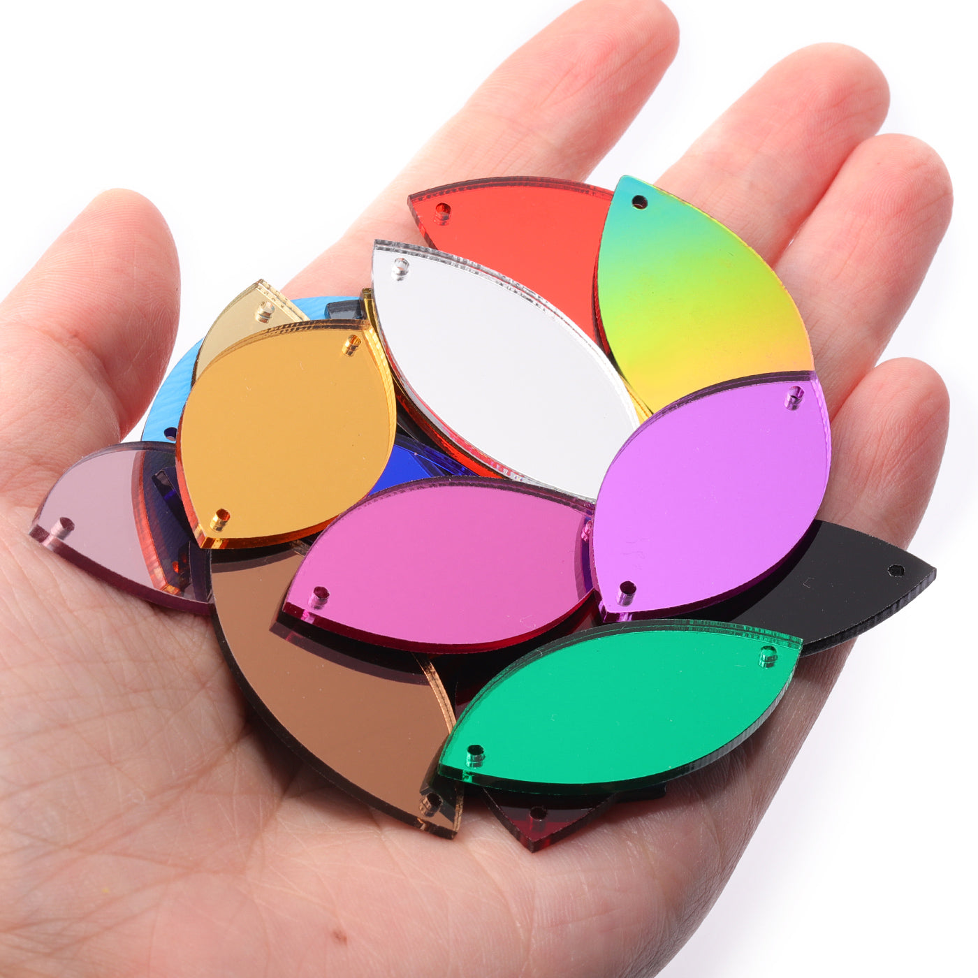 Navette  Shape Multi Colors Acrylic Sew-on Mirror For Dance Costume WholesaleRhinestone