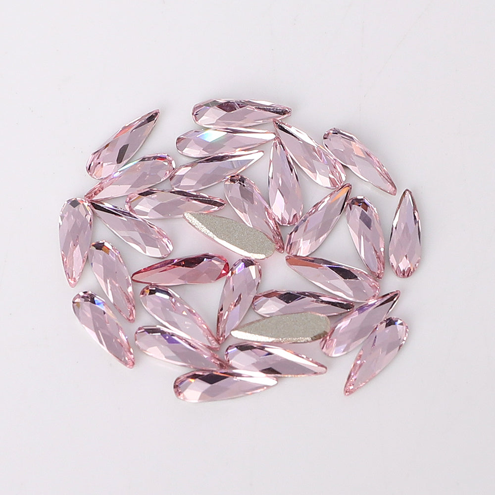 Raindrop Shape Multi Colors Small Size Glass Beveled Flat Back Fancy Rhinestones For Nail Art