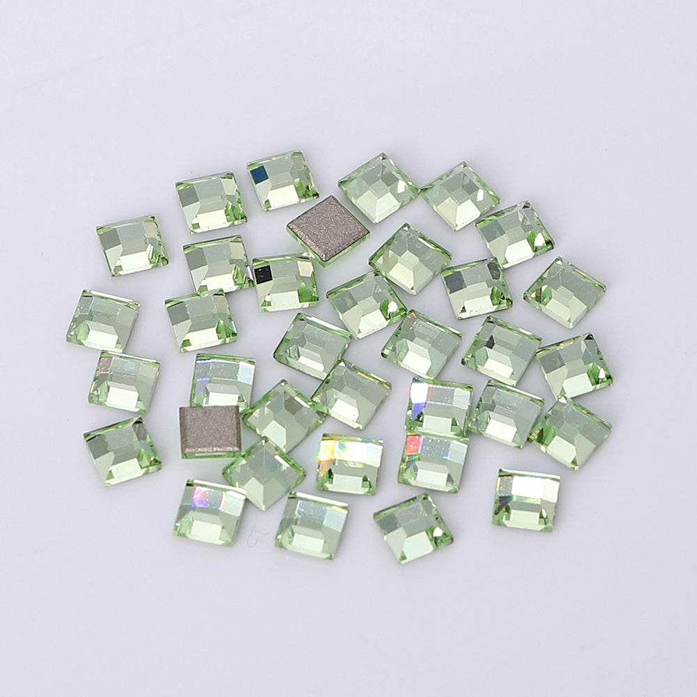 Square Shape Multi Colors Small Size Glass Beveled Flat Back Fancy Rhinestones For Nail Art