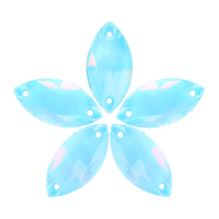 Aquamarine AM Navette Shape High Quality Glass Sew-on Rhinestones