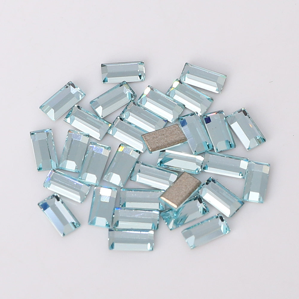 Rectangle Shape Multi Colors Small Size Glass Beveled Flat Back Fancy Rhinestones For Nail Art